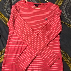 Long Sleeve Pink Polo T-Shirt